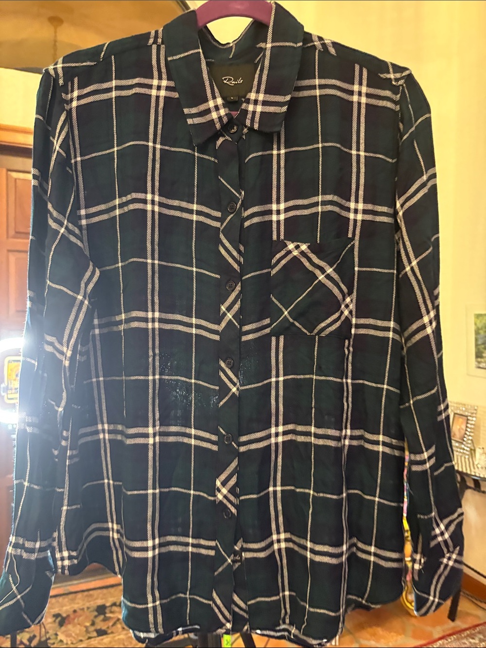 rails button down flannel shirt